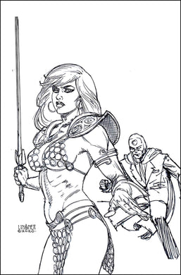 RED SONJA THE SUPERPOWERS #2 45 COPY LINSNER B&W VIRGIN INCV (REL 02/10/2021)